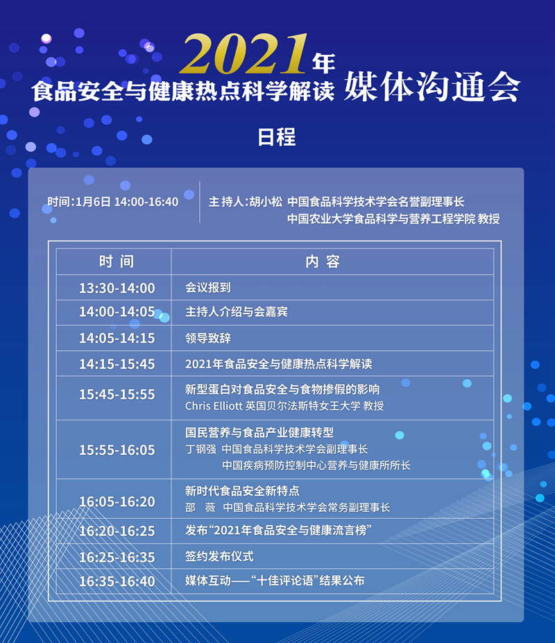 直播｜2021年食品安全與(yu) 健康熱點科學解讀媒體(ti) 溝通會(hui) 