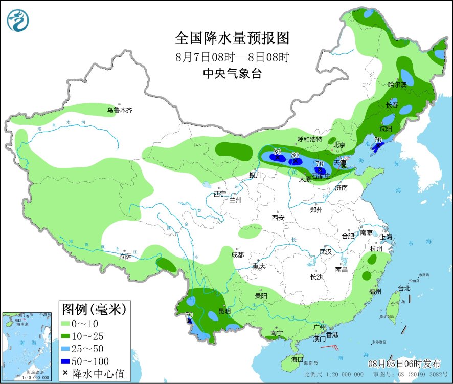 東(dong) 北華北等地有較明顯降水 江漢江淮等地有持續性高溫