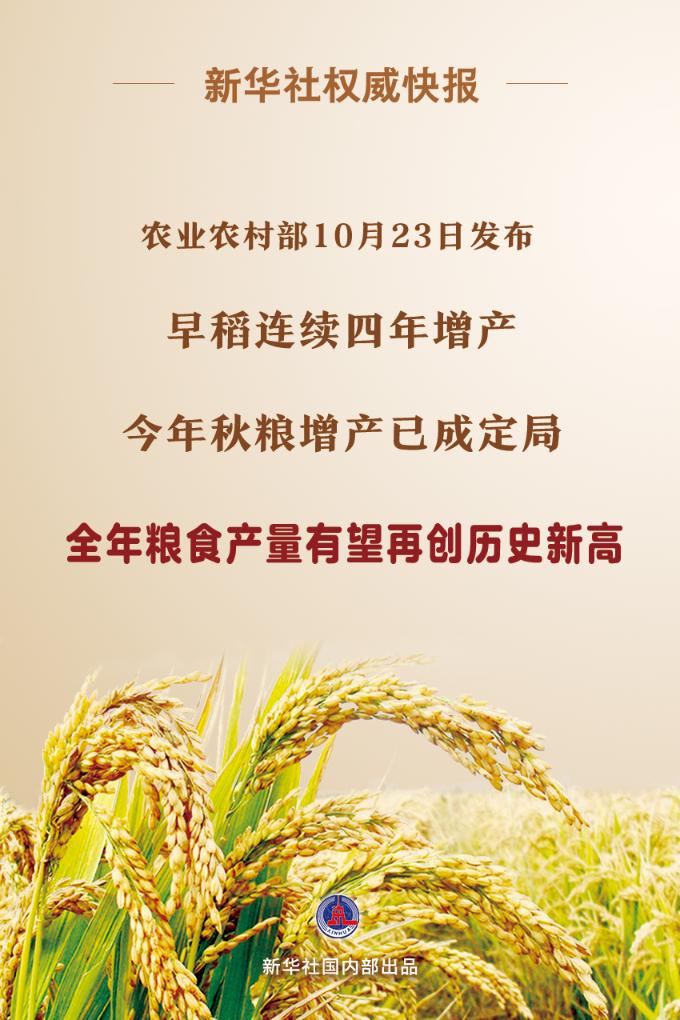 新華社權威快報|今年秋糧增產(chan) 已成定局