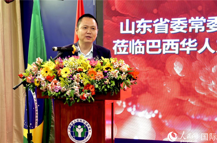中國駐裏約熱內(nei) 盧總領館副總領事王尉育致辭。人民網記者宋亦然攝