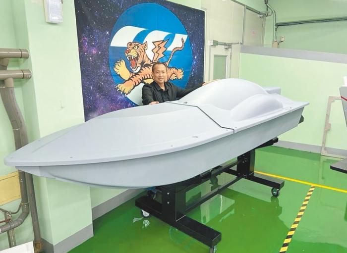 雷虎科技日前發布“海鯊號”海上無人艇。圖片來源：台灣《中國時報》。