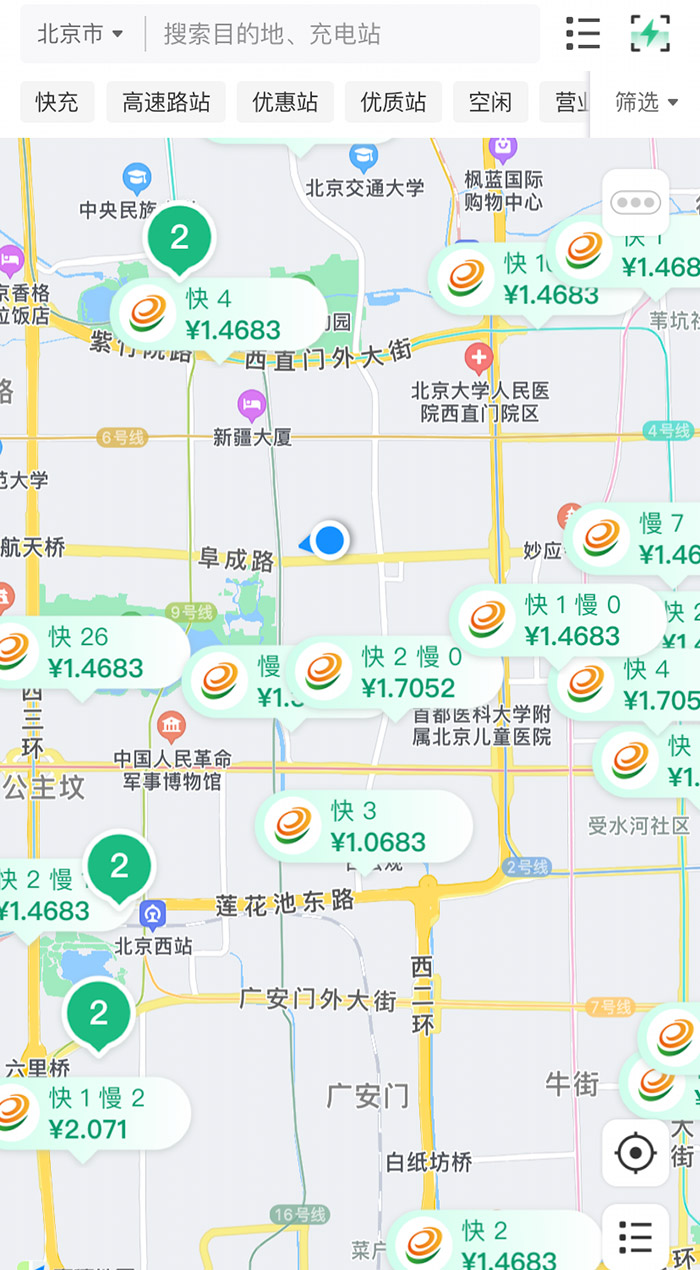 中新財經查詢相關(guan) 充電APP發現，電價(jia) 平峰時段，快充樁的價(jia) 格普遍在1.4元度左右。