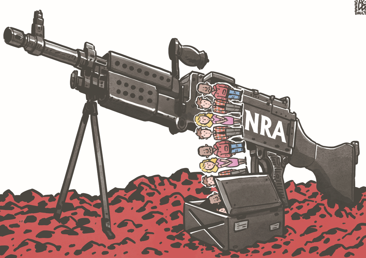 NRA成為(wei) 推行槍支管控背後最大的阻力。（來源：中國日報 作者：蔡艨）