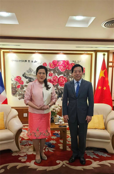 中國駐泰國大使會(hui) 見泰國民聯廳候任廳長。中國駐泰國大使館供圖