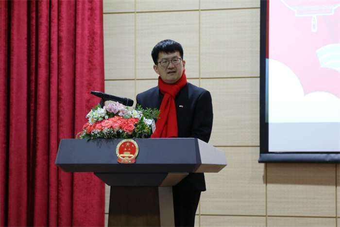中國駐阿爾及利亞(ya) 大使李健致辭。中國駐阿爾及利亞(ya) 大使館供圖