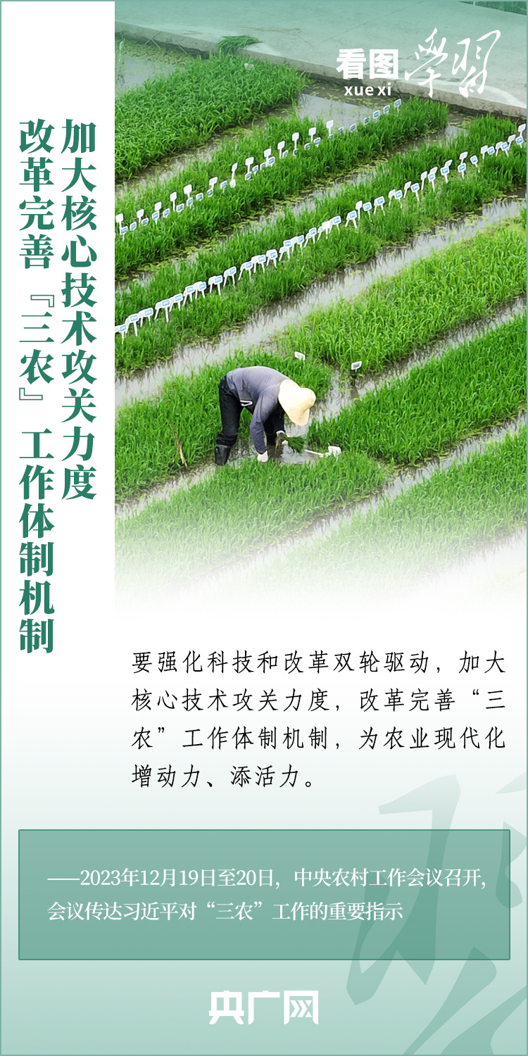 看圖學習(xi) 丨推廣良田、良種、良法、良機 給農(nong) 業(ye) 現代化插上科技的翅膀