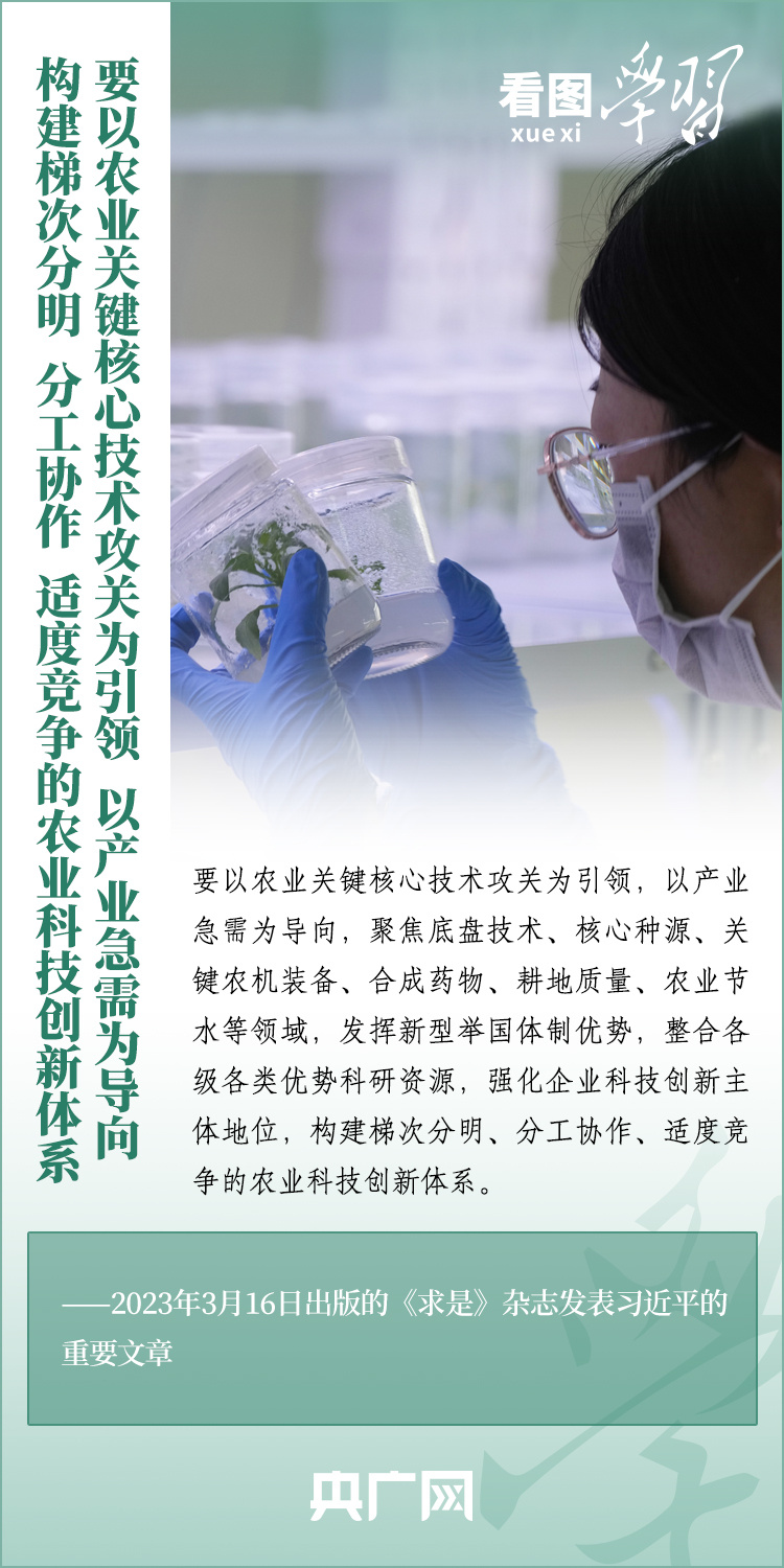 看圖學習(xi) 丨推廣良田、良種、良法、良機 給農(nong) 業(ye) 現代化插上科技的翅膀