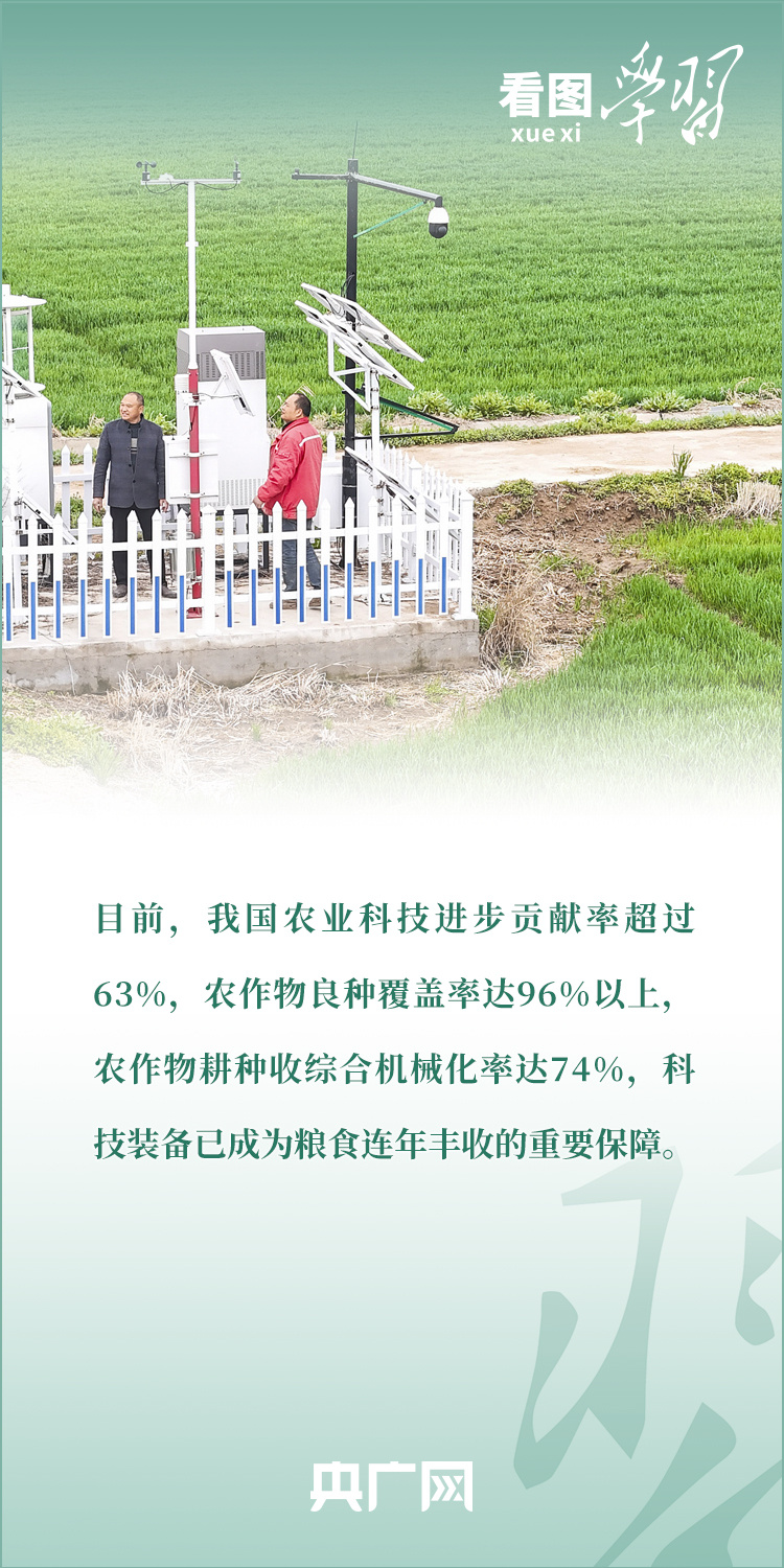 看圖學習(xi) 丨推廣良田、良種、良法、良機 給農(nong) 業(ye) 現代化插上科技的翅膀