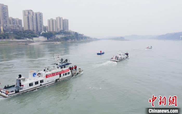 聯合巡江守護活動現場。　江安縣融媒體(ti) 中心 攝