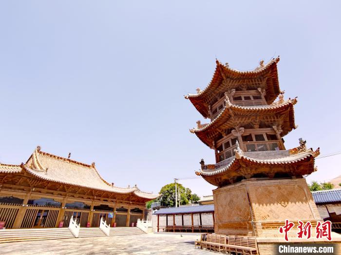 圖為(wei) 阿河灘清真寺局部。　張添福 攝