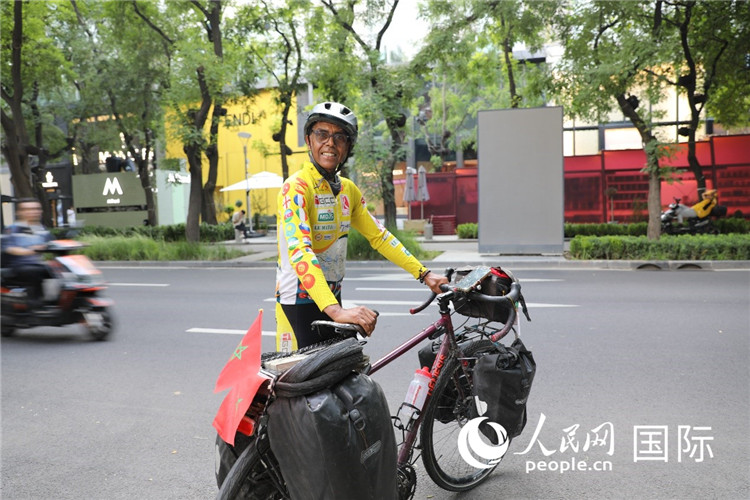 摩洛哥自行車運動員卡裏姆·穆斯塔。人民網記者 翟轉麗(li) 攝