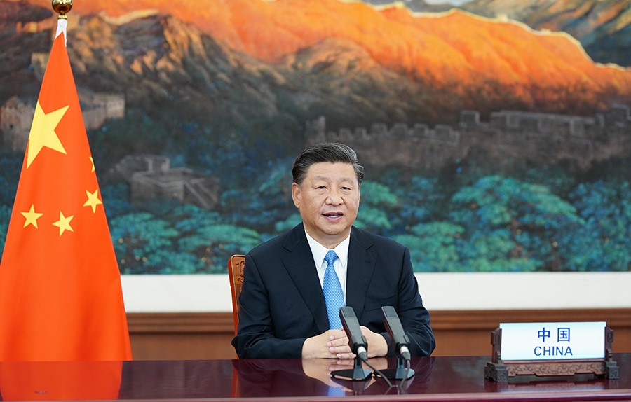 2020年9月22日，國家主席習(xi) 近平在第七十五屆聯合國大會(hui) 一般性辯論上發表重要講話。新華社記者 鞠鵬 攝