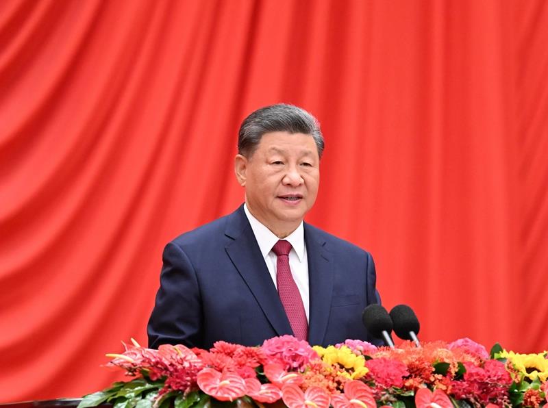△2024年9月30日，慶祝中華人民共和國成立75周年招待會(hui) 在北京人民大會(hui) 堂隆重舉(ju) 行。習(xi) 近平總書(shu) 記出席招待會(hui) 並發表重要講話。