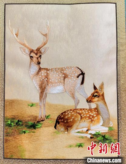 圖為(wei) 藏繡作品。　祁增蓓 攝