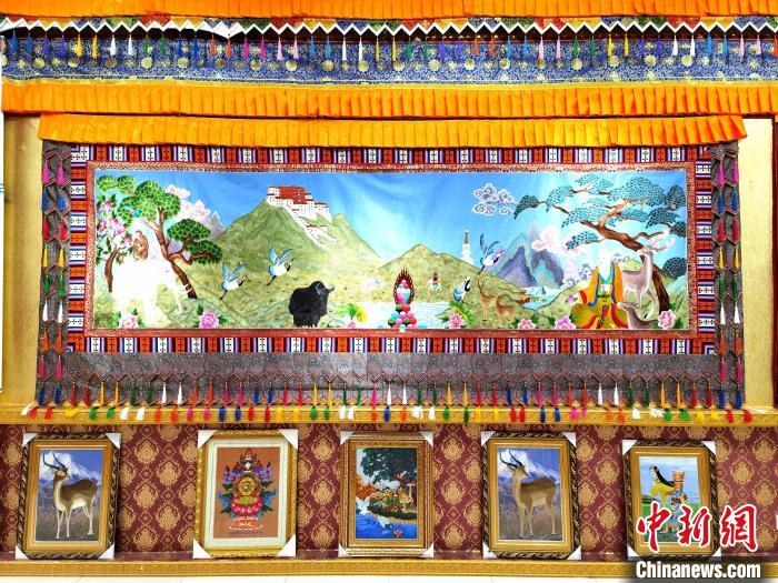 圖為(wei) 藏繡作品。　祁增蓓 攝