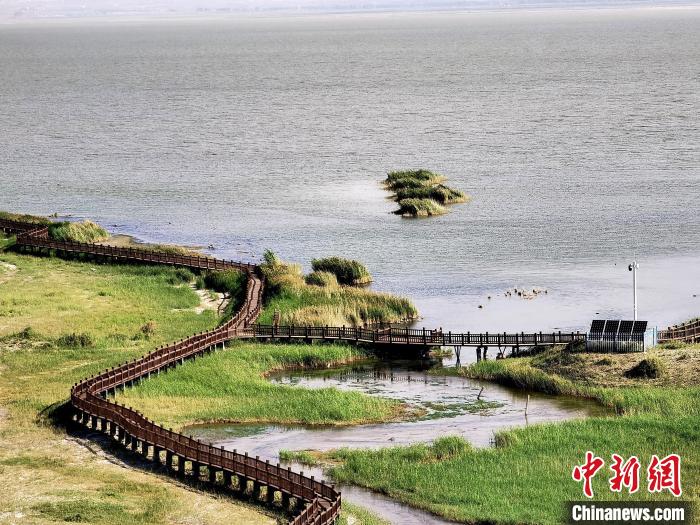 圖為(wei) 都蘭(lan) 湖國家濕地公園觀光棧道。　祁增蓓 攝
